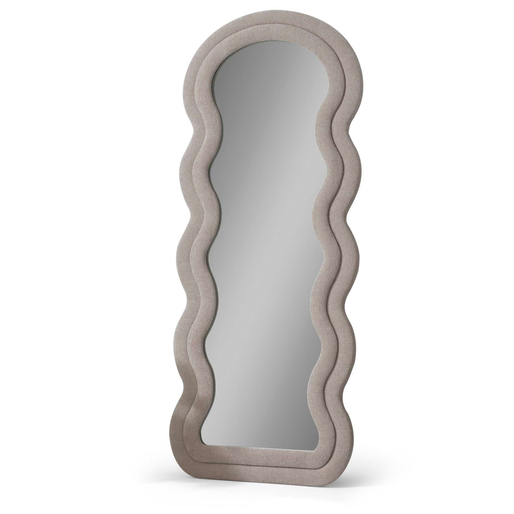Mia Decorative Cheval Mirror with Beige Wooden Frame