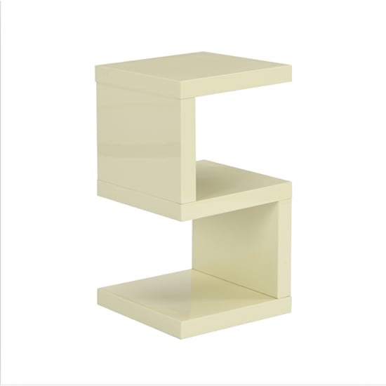 Product photograph of Miami High Gloss S Shape Design Side Table In Cream from Furniture in Fashion