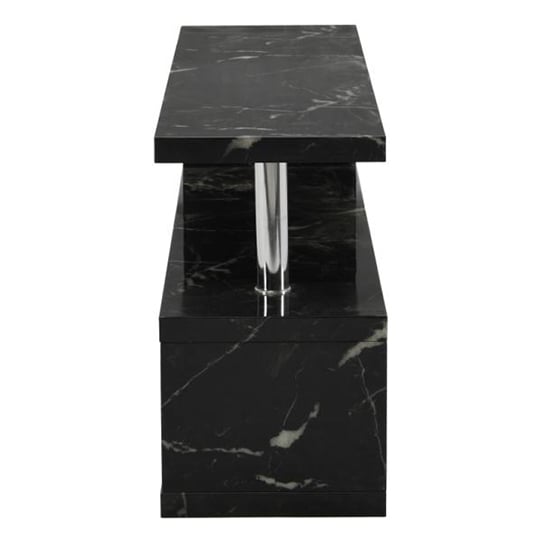 Miami High Gloss S Shape TV Stand In Milano Marble Effect_6