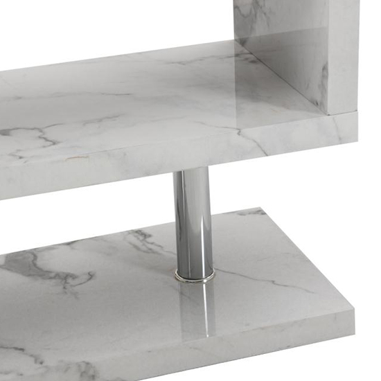 Miami High Gloss S Shape TV Stand In Diva Marble Effect_9