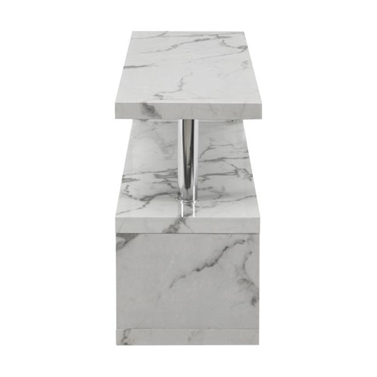 Miami High Gloss S Shape TV Stand In Diva Marble Effect_10