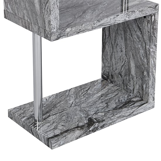 Miami High Gloss Grey Shelving Unit In Melange Marble Effect_8