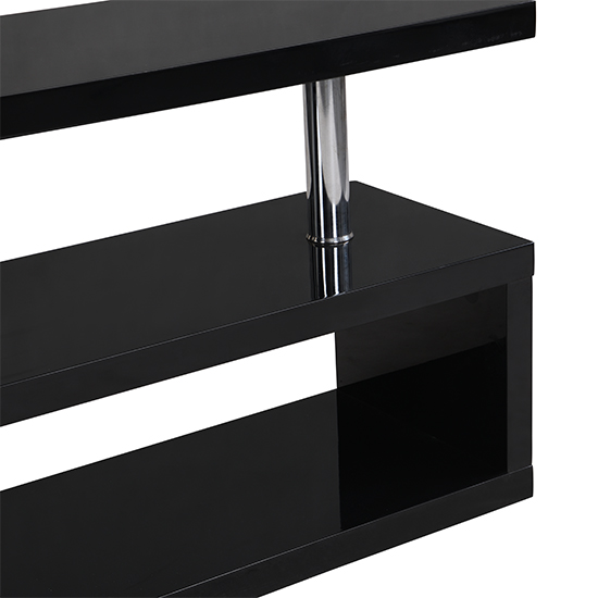 Miami High Gloss S Shape Design TV Stand In Black