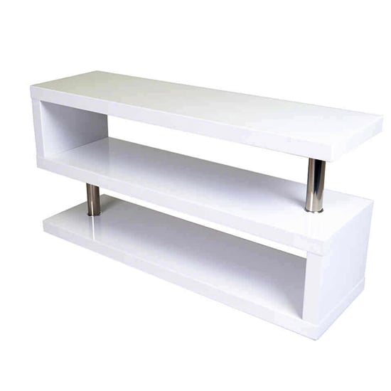 Miami High Gloss LCD TV Stand In White_3