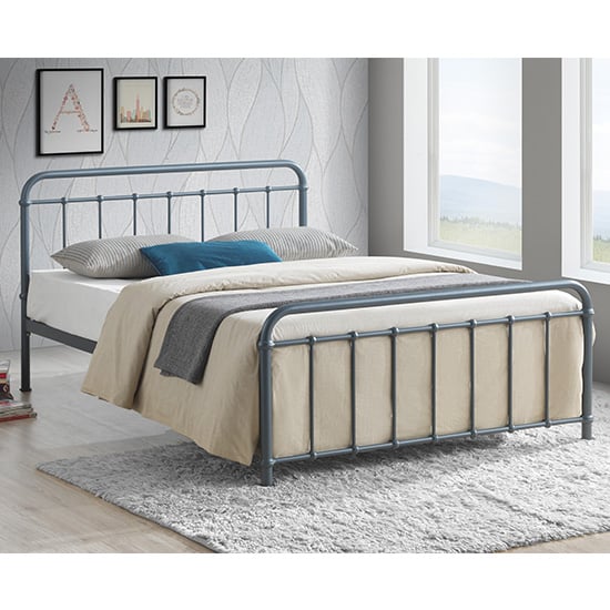 Read more about Miami victorian style metal double bed in grey