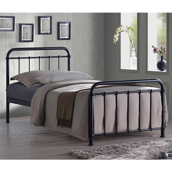 Miami Victorian Style Metal Single Bed In Black