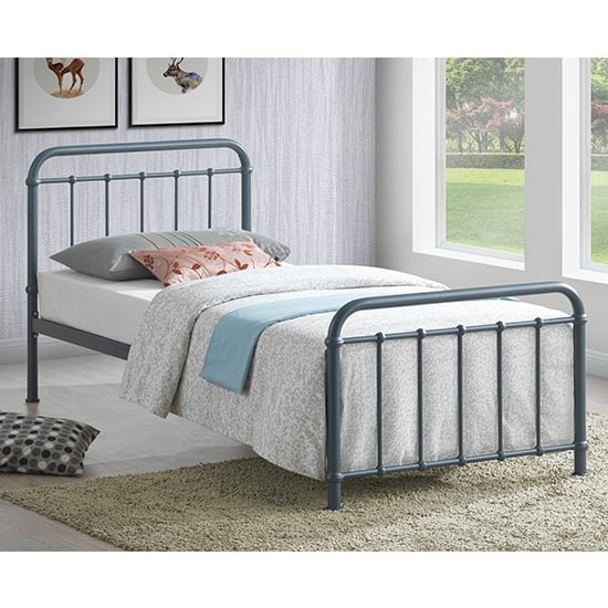 Photo of Miami victorian style metal single bed in grey