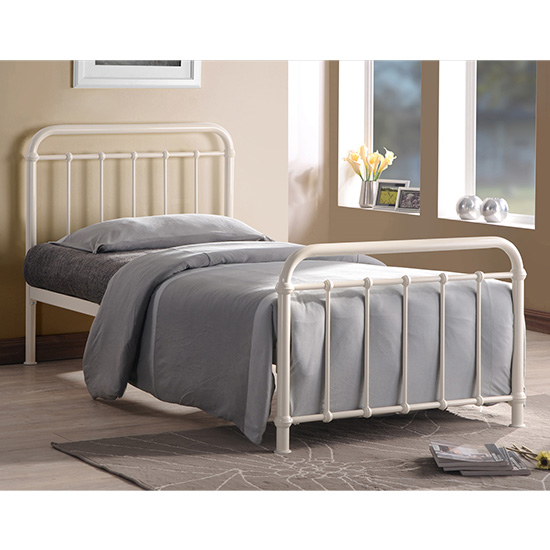 Read more about Miami victorian style metal single bed in ivory