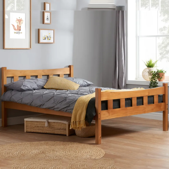 Product photograph of Miamian Wooden Double Bed In Antique Pine from Furniture in Fashion