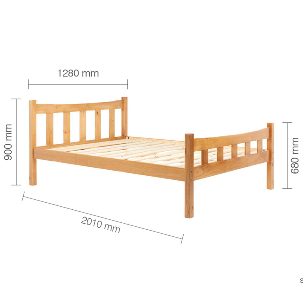 Miamian Wooden Small Double Bed In Antique Pine
