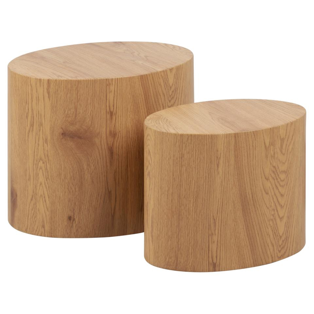 Moosic Wooden Nesting Coffee Tables In Matt Wild Oak