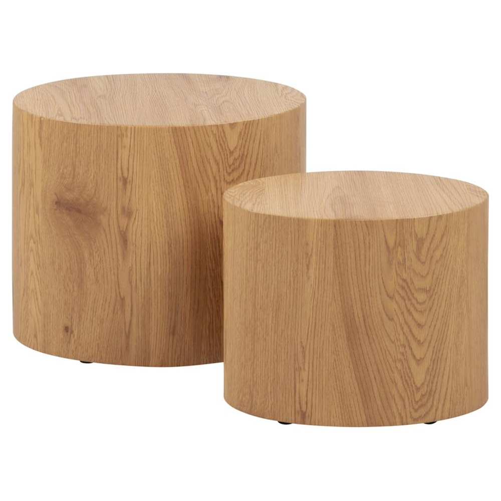 Moosic Wooden Nesting Coffee Tables In Matt Wild Oak