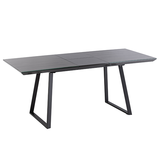 Michton Extending Grey Glass Dining Table 6 Revila Grey Chairs_3
