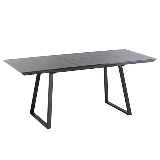 Product photograph of Michton Extending Glass Top Dining Table In Grey Oak from Furniture in Fashion