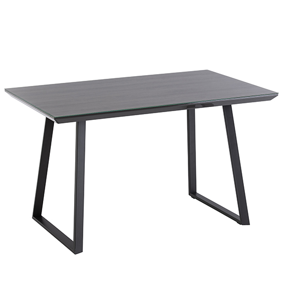 Photo of Michton glass top dining table in grey oak