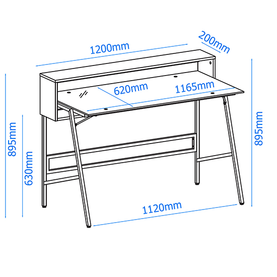 Mickley Smoked Glass Top Laptop Desk With Gold Frame
