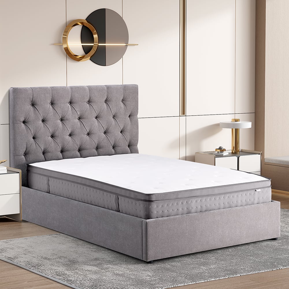 Middleton Fabric Ottoman Storage Double Bed In Grey