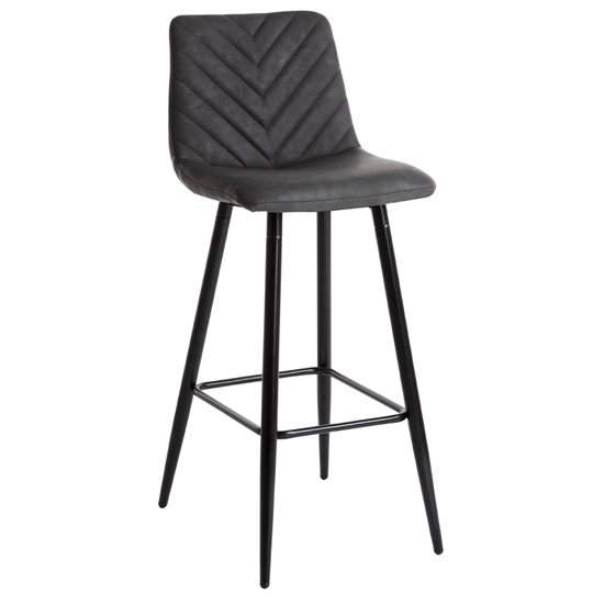 Middlewich Charcoal Faux Leather Bar Stools In Pair_2