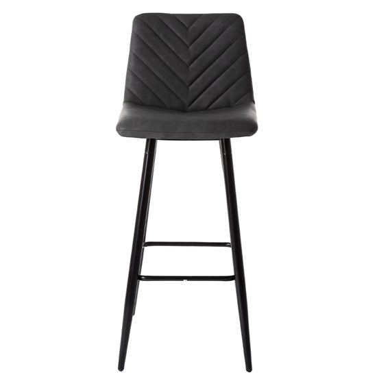 Middlewich Faux Leather Bar Stool In Charcoal_2