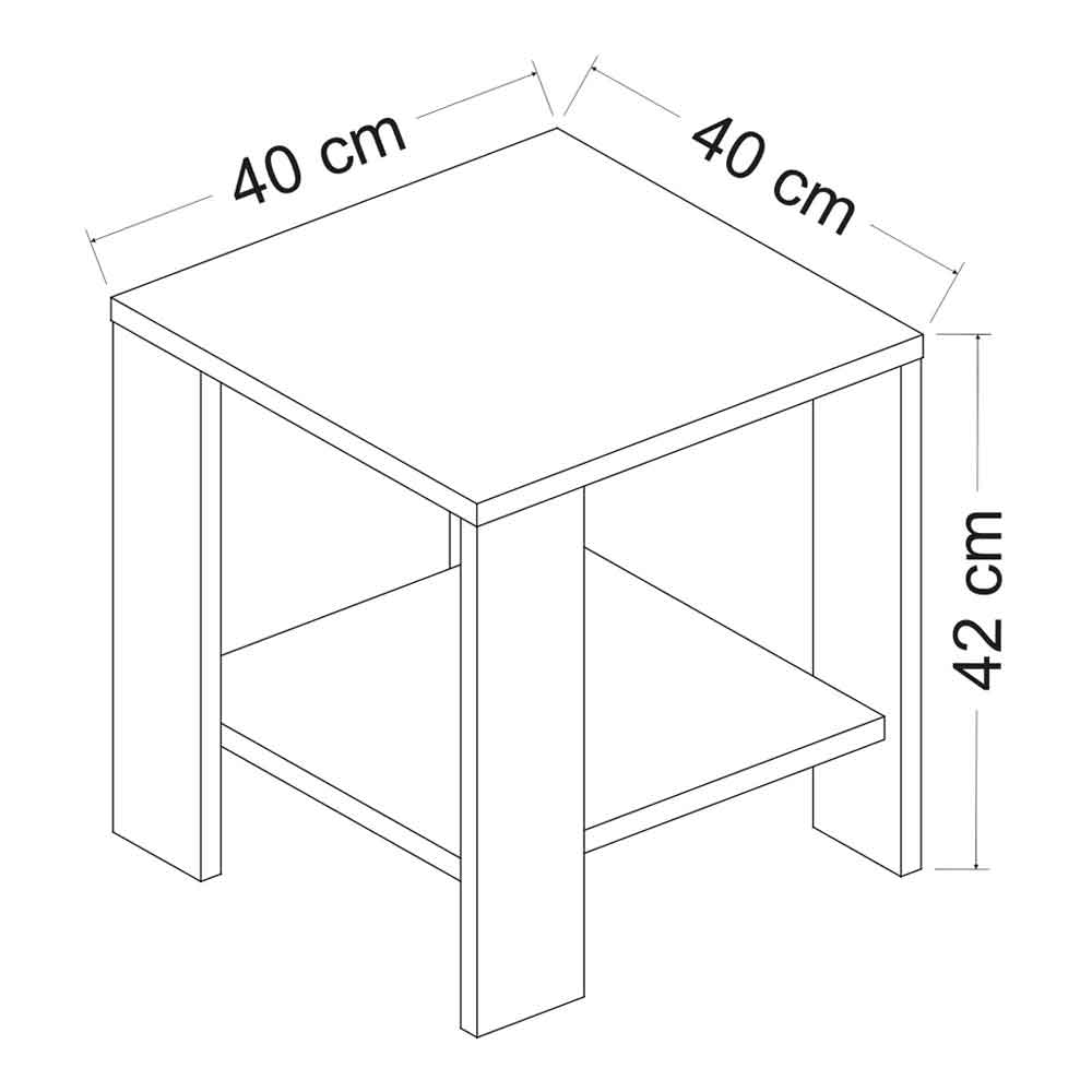 Midi Wooden Side Table in Walnut