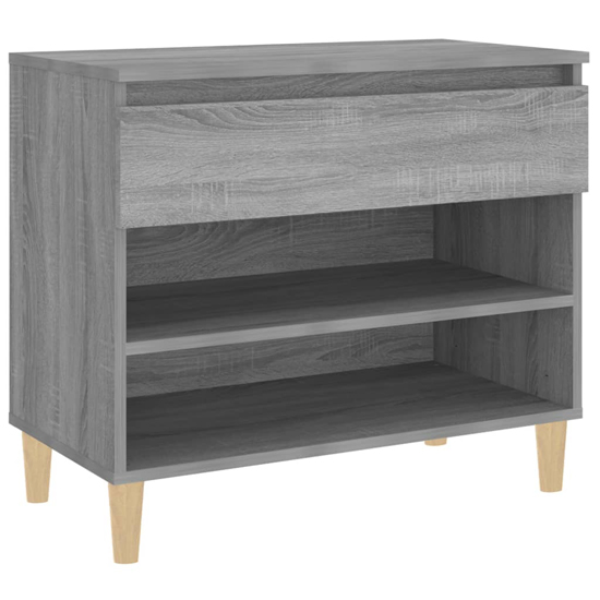 Midland Wooden Hallway Shoe Storage Rack In Grey Sonoma Oak