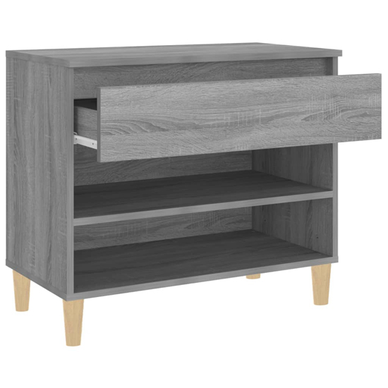 Midland Wooden Hallway Shoe Storage Rack In Grey Sonoma Oak