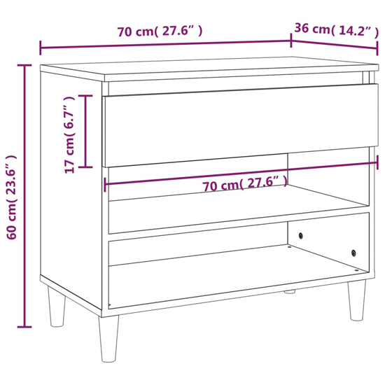 Midland Wooden Hallway Shoe Storage Rack In Grey Sonoma Oak
