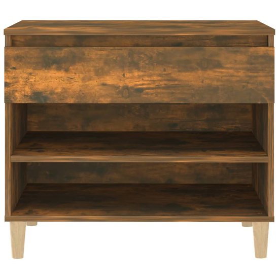 Midland Wooden Hallway Shoe Storage Rack In Smoked Oak