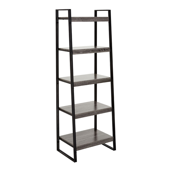 Midtan 5 Tier Wooden Shelving Unit In Grey Furniture in Fashion