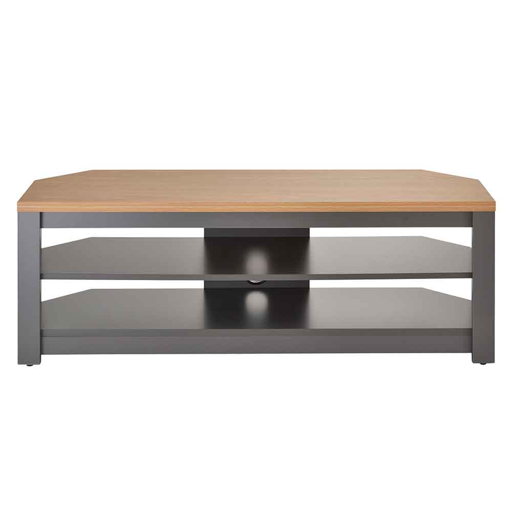 Midvale 1000mm Wooden TV Stand With 2 Shelves In Grey And Oak