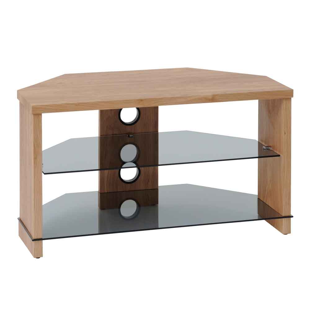 Midvale 1050mm Wooden TV Stand with 2 Glass Shelves in Oak
