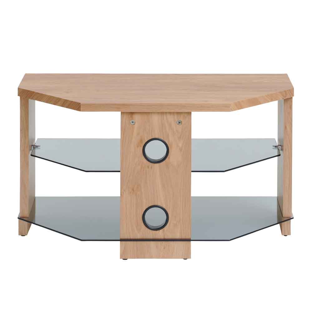 Midvale 1050mm Wooden TV Stand with 2 Glass Shelves in Oak
