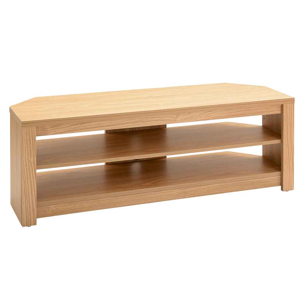 Midvale 1200mm Wooden TV Stand With 2 Shelves In Oak