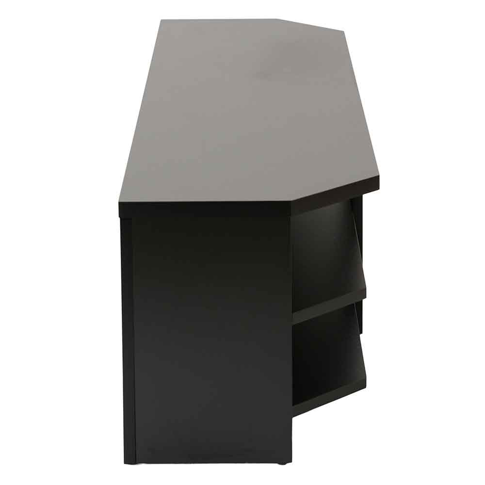 Midvale 1400mm Wooden TV Stand With 2 Shelves In Black