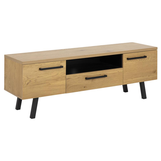 Read more about Midvale wooden 2 doors and 1 drawer tv stand in matt wild oak
