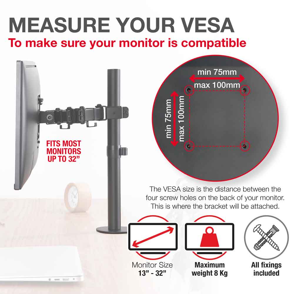 Midvale 32'' Double Arm Swivel Metal Desk Mount Monitor Stand - Black