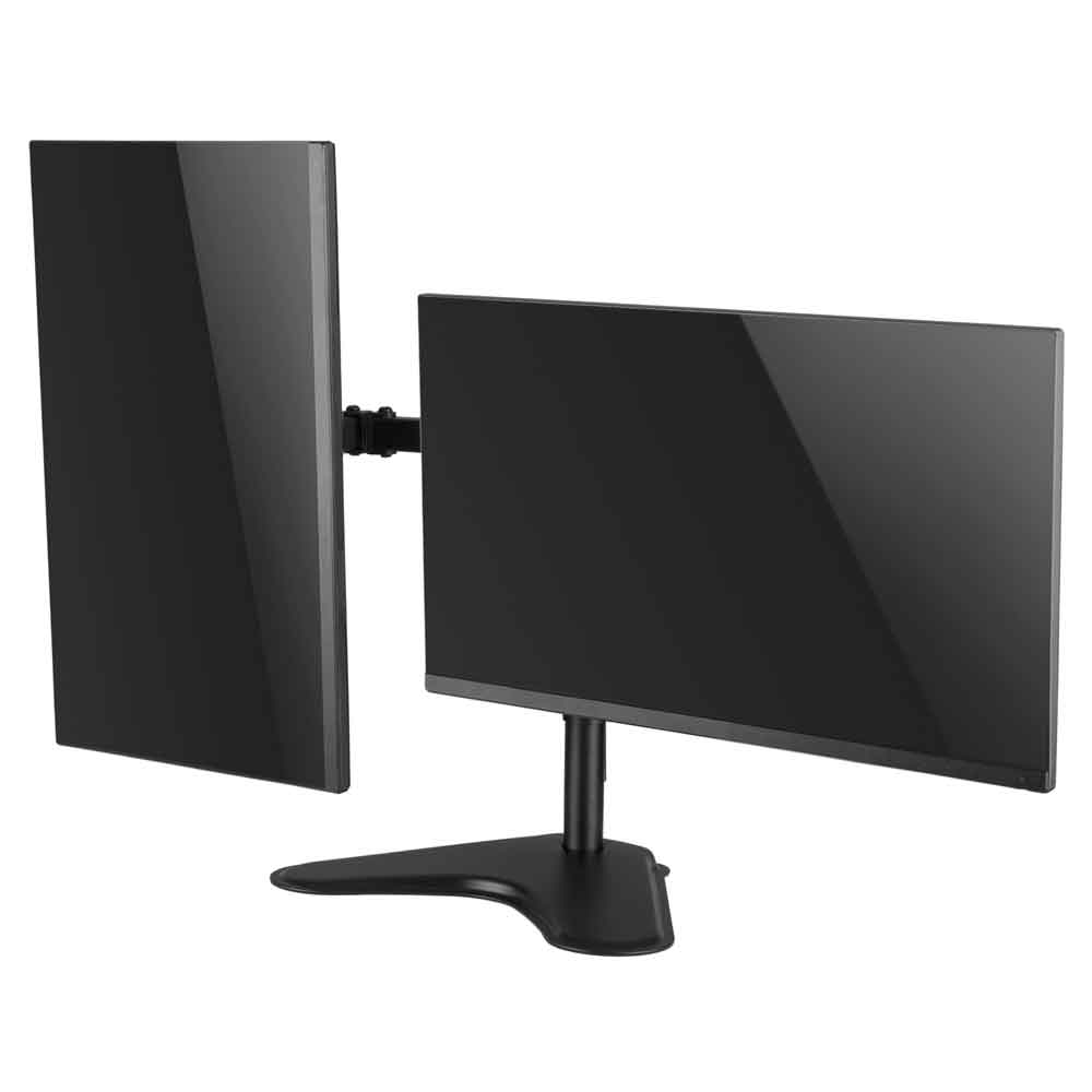 Midvale 32'' Double Arm Steel Desk Mount Monitor Stand - Black