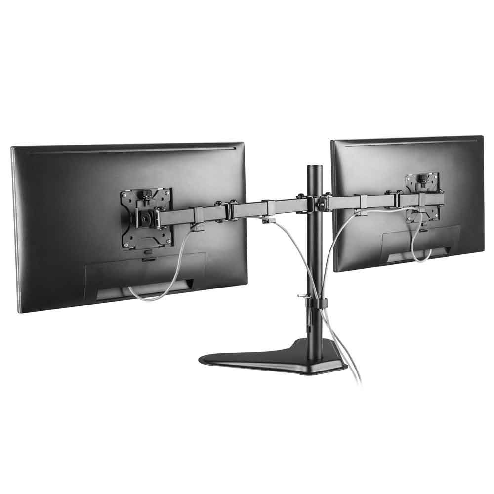 Midvale 32'' Double Arm Steel Desk Mount Monitor Stand - Black