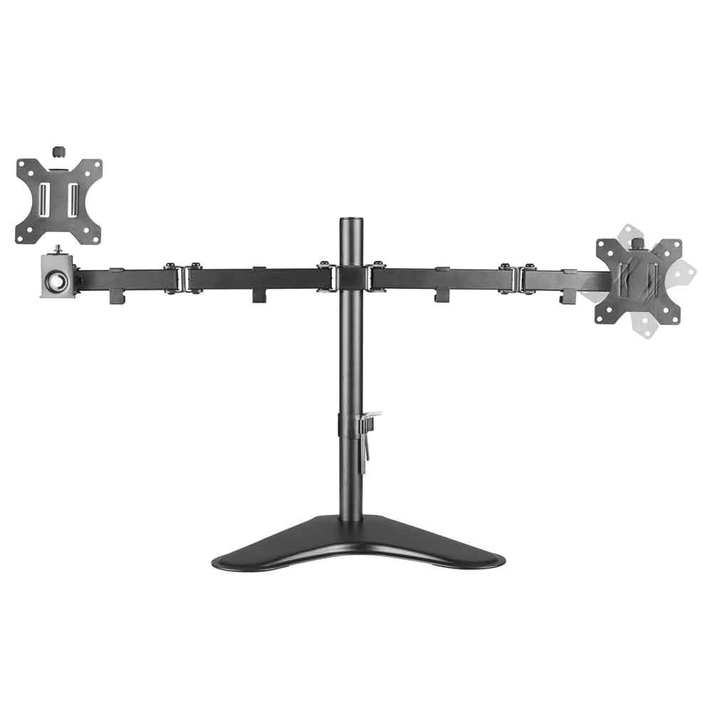 Midvale 32'' Double Arm Steel Desk Mount Monitor Stand - Black