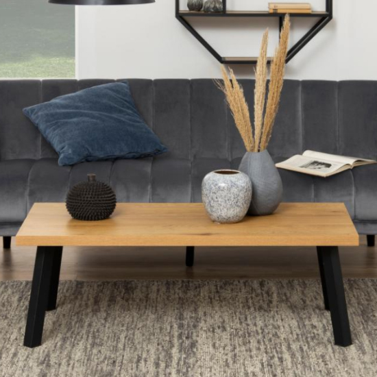 Read more about Midvale rectangular wooden coffee table in matt wild oak