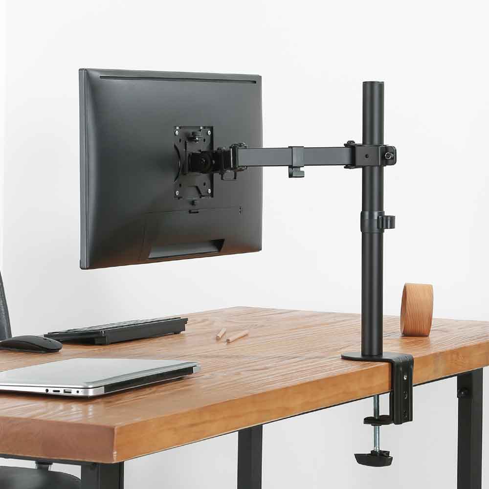 Midvale 32'' Single Arm Metal Desk Mount Monitor Stand - Black