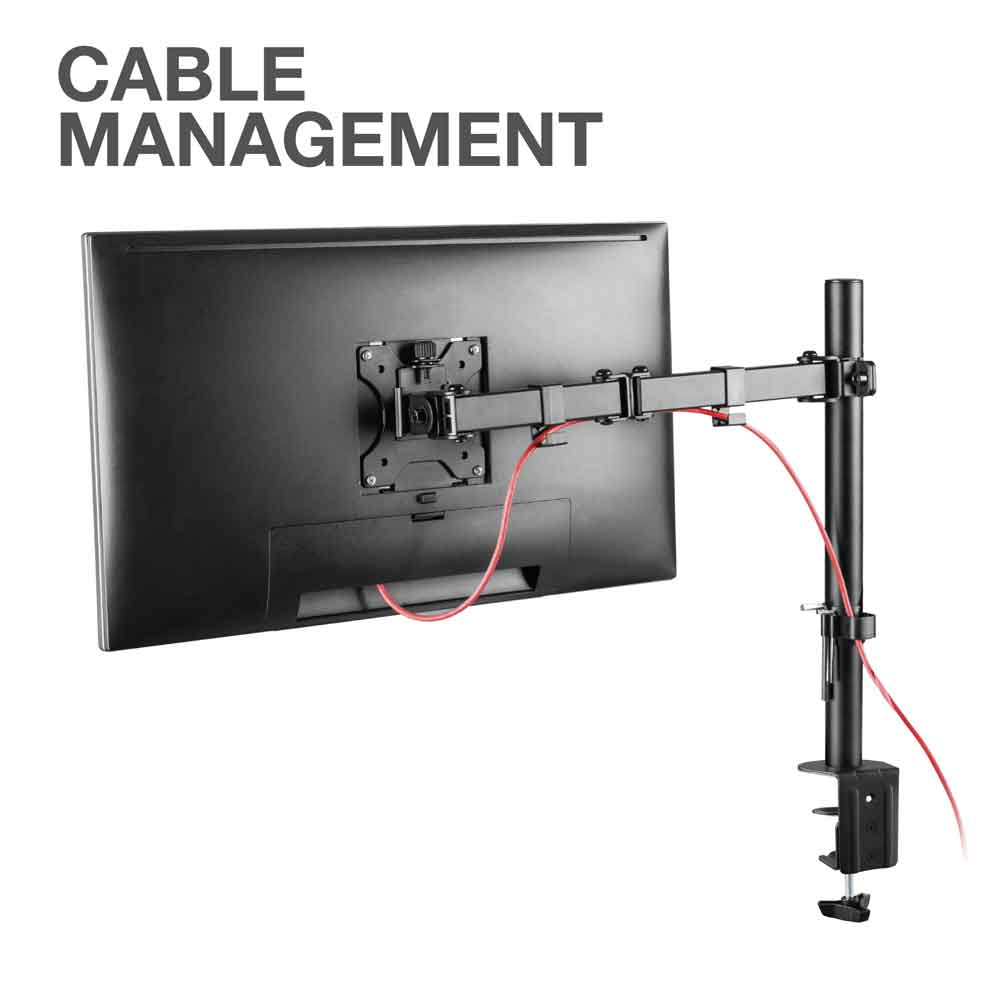 Midvale 32'' Single Arm Metal Desk Mount Monitor Stand - Black