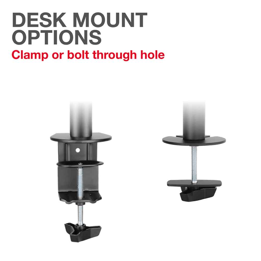 Midvale 32'' Single Arm Metal Desk Mount Monitor Stand - Black