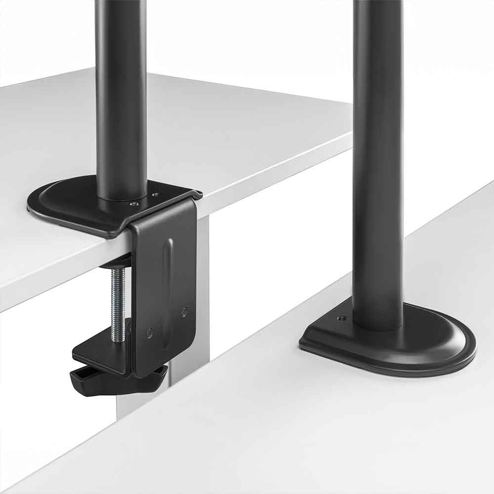 Midvale Single Arm Steel Desk Mount Monitor Stand with Laptop Tray - Black