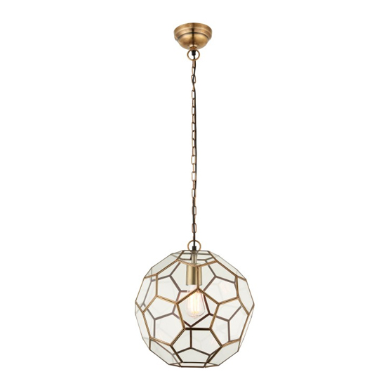 Miele Wall Hung 1 Pendant Light In Antique Brass