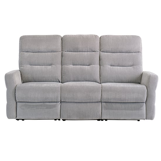 Product photograph of Mila Fabric Electric Recliner 3 Seater Sofa In Silver Grey from Furniture in Fashion