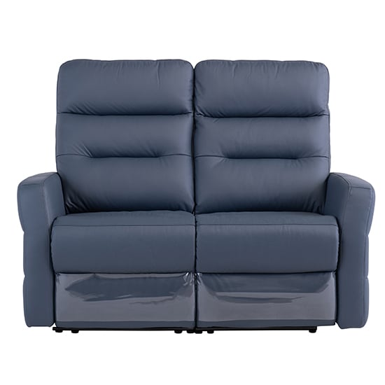 Mila Leather Electric Recliner 2 Seater Sofa In Blue
