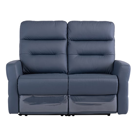 Product photograph of Mila Leather Electric Recliner 2 Seater Sofa In Blue from Furniture in Fashion