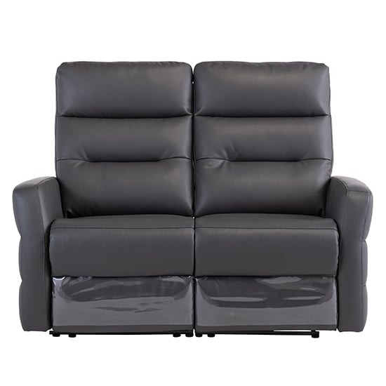 Mila Leather Electric Recliner 2 Seater Sofa In Charcoal
