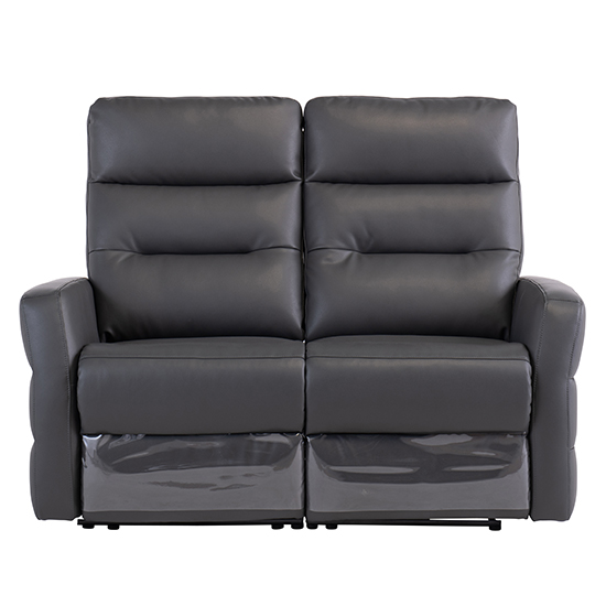 Product photograph of Mila Leather Electric Recliner 2 Seater Sofa In Charcoal from Furniture in Fashion